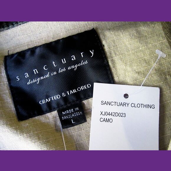 SANCTUARY NEW Skater RIP STOP CAMO Backtail Jacket M - Picture 5 of 11